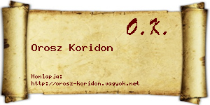Orosz Koridon névjegykártya